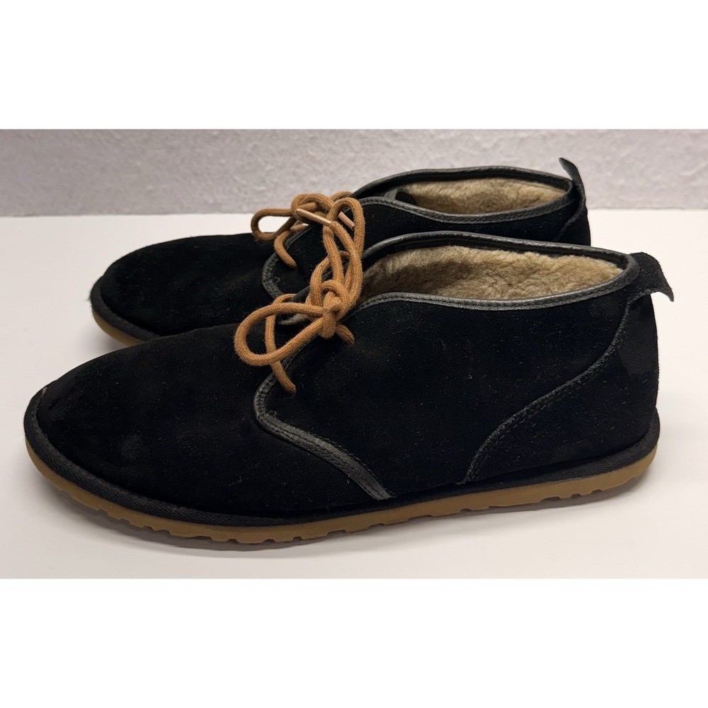 UGG Maksim Men's Black Suede Chukka Boots Size 11 Wool Lined 1016680